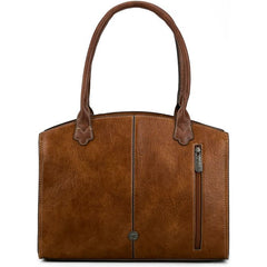 Justin Ladies Tote Brown And Tan With Concho