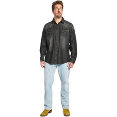 Chambray Long Sleeve Snap Front