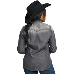 Chambray Long Sleeve Snap Front