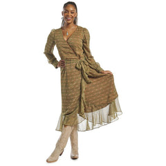Justin Womens Wrap Maxi Dress