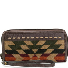 Justin Ladies Large Wallet Brown And Multicolored Aztec