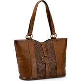 Justin Ladies Tote Tan Emboss With Harness