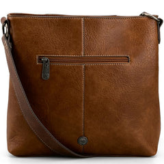 Justin Ladies Cross Body Brown And Tan With Concho