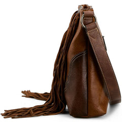 Justin Ladies Cross Body Brown And Tan With Concho