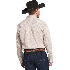 Long Sleeve Diamond Print Snap Front Shirt