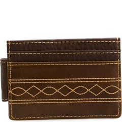 Justin Mens Genuine Leather Slim Card Wallet With Stitching