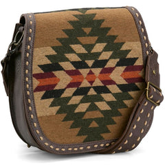 Justin Ladies Saddle Bag Brown And Multicolored Aztec