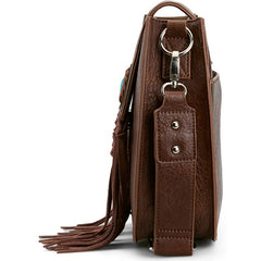 Justin Ladies Saddle Bag Brown W/Faux Turquoise Concho