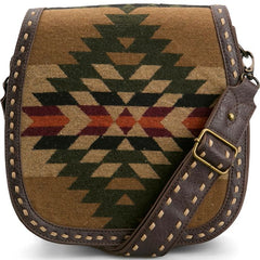 Justin Ladies Saddle Bag Brown And Multicolored Aztec