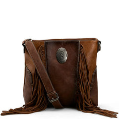 Justin Ladies Cross Body Brown And Tan With Concho