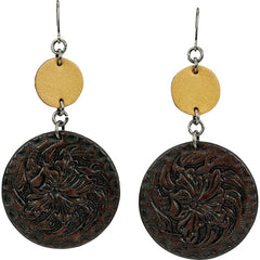 Leather Disc Earrings