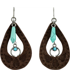 Justin Women's Tooled Leather Earrings