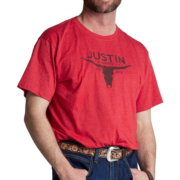 Justin Men's Bull Skull Tee