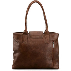 Justin Ladies Tote Brown W/Faux Turquoise Concho