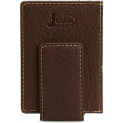 Justin Mens Genuine Leather Slim Card Wallet With Stitching