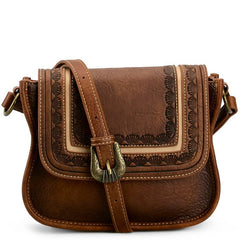 Justin Ladies Saddle Bag Tan W/Seed Sunburst