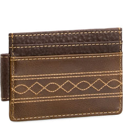 Justin Mens Genuine Leather Slim Card Wallet With Stitching