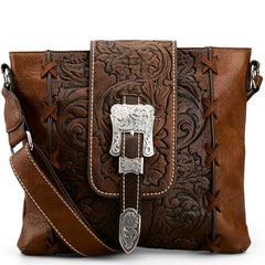 Justin Ladies Crossbody Embossed W/Buckle
