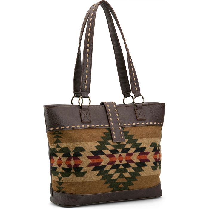 Justin Ladies Tote Brown And Multicolored Aztec