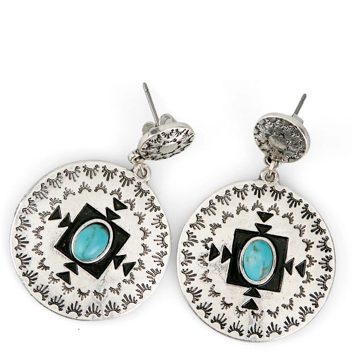 Justin Women's Oval Pendant Earrings