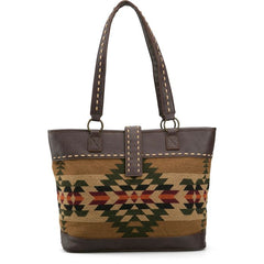 Justin Ladies Tote Brown And Multicolored Aztec