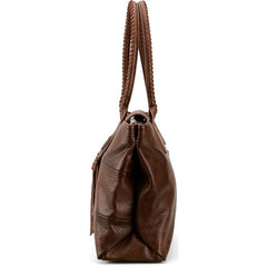 Justin Ladies Tote Brown W/Faux Turquoise Concho